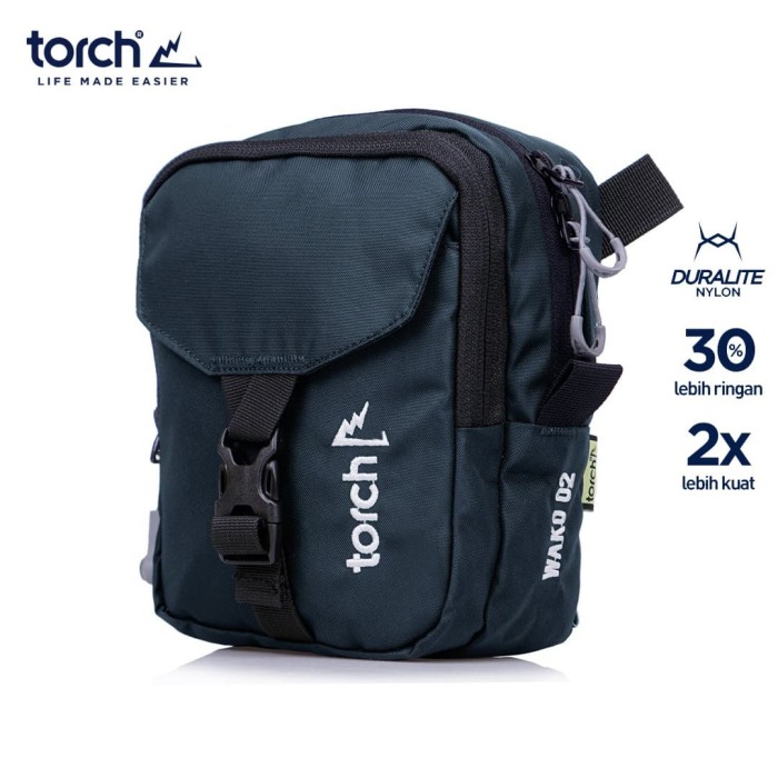 Promo TORCH  TAS  SELEMPANG TRAVEL POUCH WAKO 2L DARK GREY 