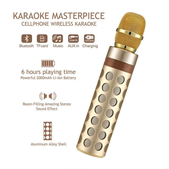 Jual MIC PORTABLE K8 MICROPHONE BLUETOOTH WIRELESS KARAOKE