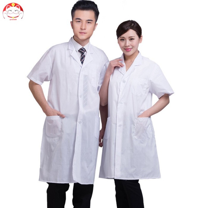Jual Summer Unisex White Lab Coat Short Sleeve Pockets Uniform Work Wear Jakarta Barat The Best 88 Tokopedia