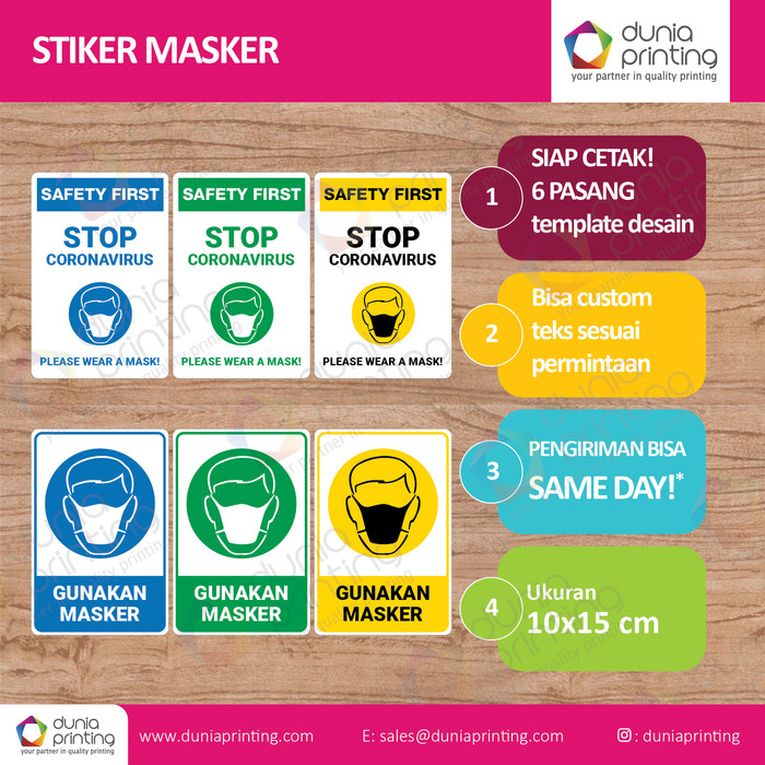 Jual Stiker Masker  Poster  Menggunakan Masker  ukuran 10 