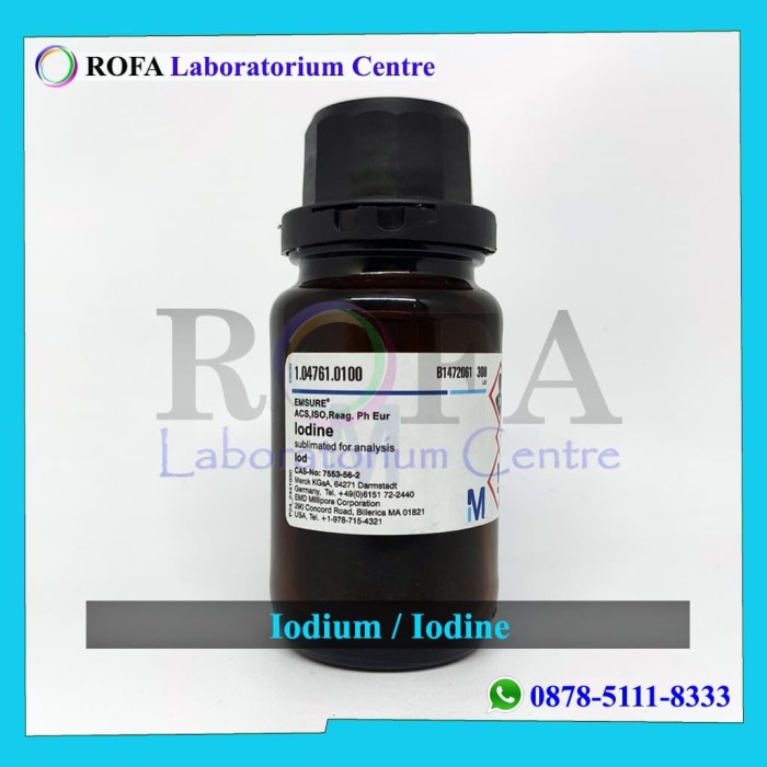 Jual Iodine / Iodin / Yodium / Iodium / I2 Pro Analis Merck 100 Gram