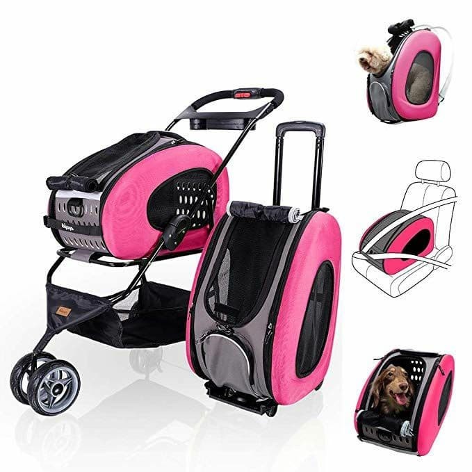 pink dog stroller