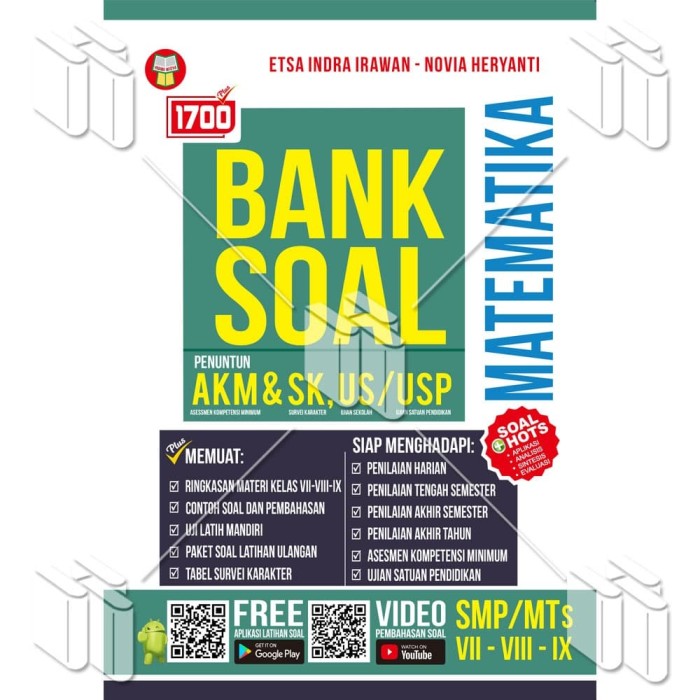 Promo Buku 1700 Plus Bank Soal Matematika Smp Mts Akm Sk Us Usp Kab Bandung Yrama Widya Online Tokopedia