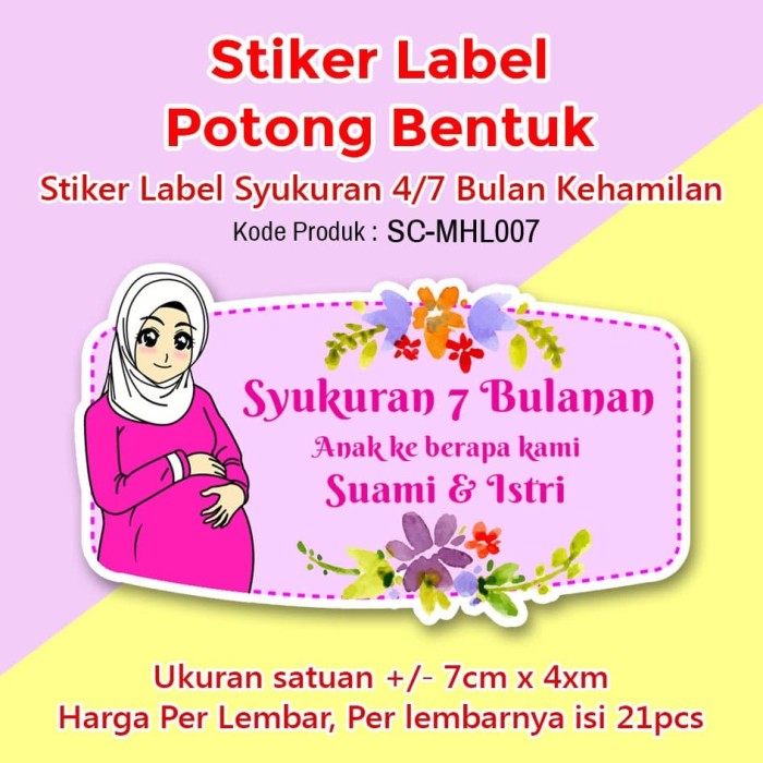 Stiker 7 Bulanan Kehamilan