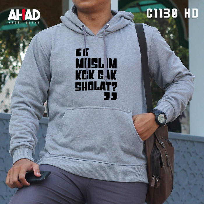 Jual Hoodie Sweater Muslim Sholat Abu Abu Xl Kota Palembang Kaos Dakwah Original Tokopedia