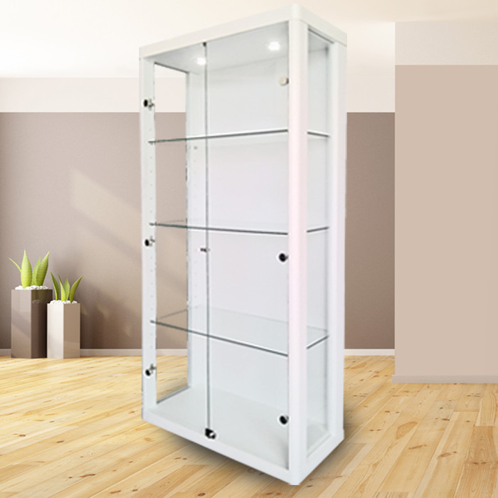 Jual Lemari Pajangan RX2 Tempered Glass Display Putih
