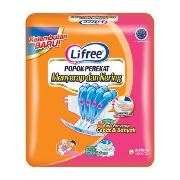 Jual ORIGINAL !! 48 pcs Lifree Popok Dewasa Perekat L 1 Pampers dus