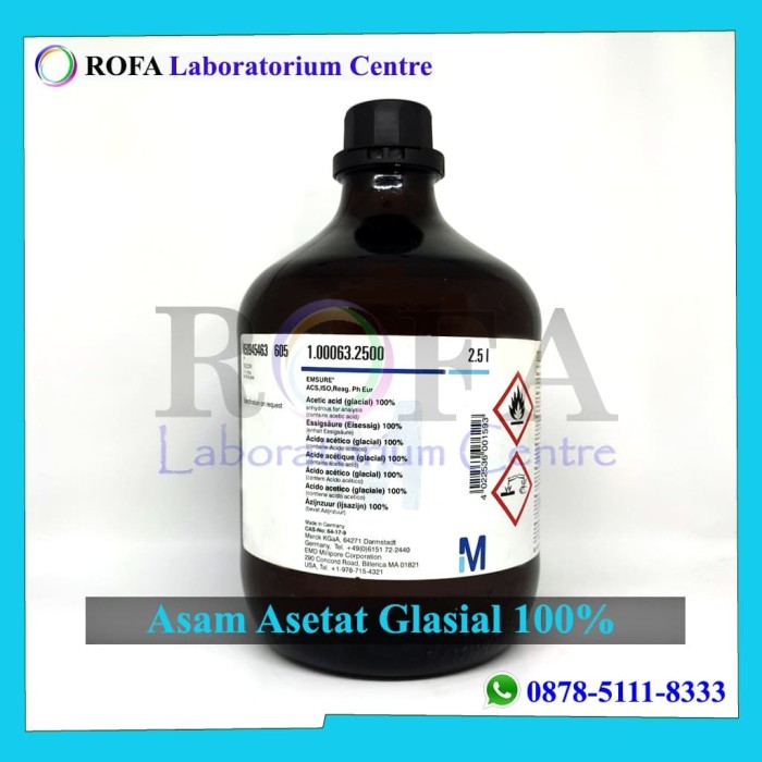 Jual Asam Asetat Glasial Acetic Acid Ch3cooh 100 2500 Ml Kota Bandung Rofa 4439