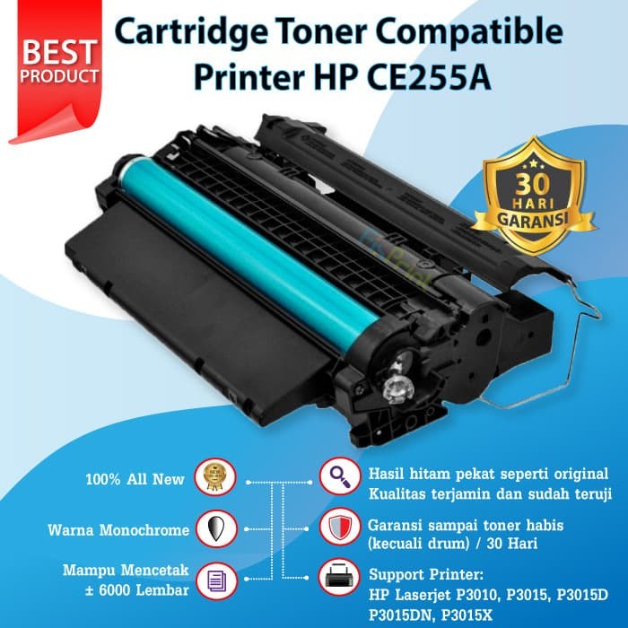 Jual Cartridge Toner Compatible HP CE255A 55A HP Laserjet P3010 P3015