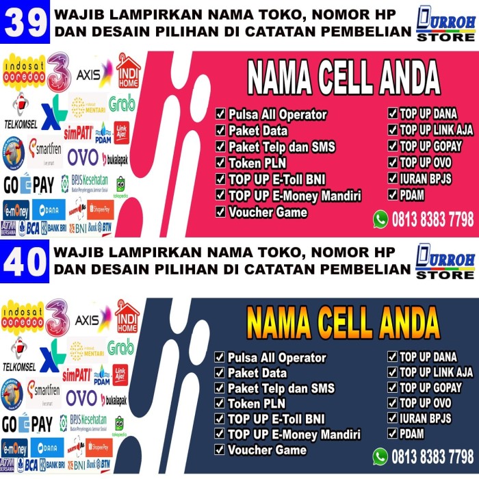 Jual Spanduk Banner Konter Pulsa Celluler Berbagai Ukuran 2 200x50 Jakarta Timur Durroh Store Tokopedia