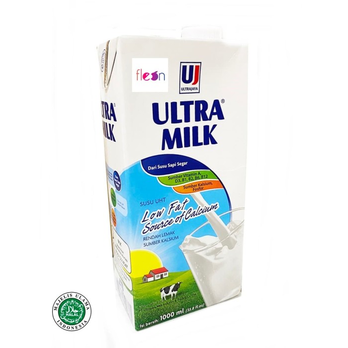 Jual Susu Ultra Milk UHT Low Fat 1 Liter / 1 L Kota Bandung Fleon