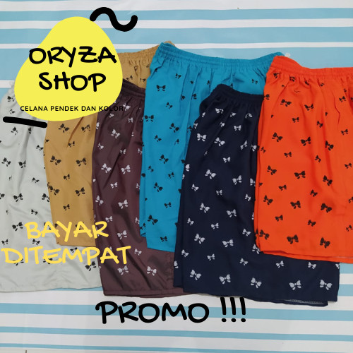 Jual PROMO CELANA PENDEK HAWAI  MURAH MOTIV KUPU WARNA 