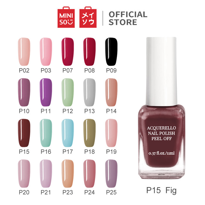 Promo MINISO Kutek Cat Kuku Nail Polish Peel Off 11ml - 15 ...