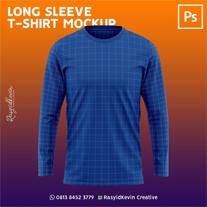 Jual Mockup Kaos Lengan Panjang LONG SLEEVE T-SHIRT ...