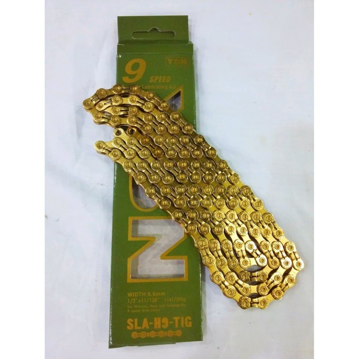 Jual Rantai Sepeda Yaban SLAH9-TI GOLD 9 Speed YBN SLA H9 9SPD - Kab