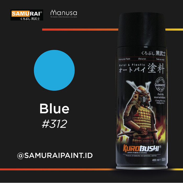 Jual Samurai Paint Standard Blue 312 Biru Standar 312 Jakarta Barat samuraipaintid Tokopedia