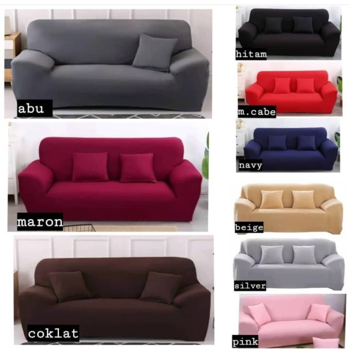 Jual cover sofa /sarung sofa polos +free 1bh sarung bantal  