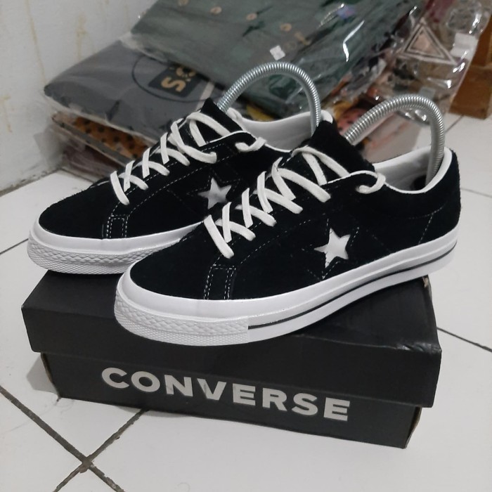converse one star ox suede black