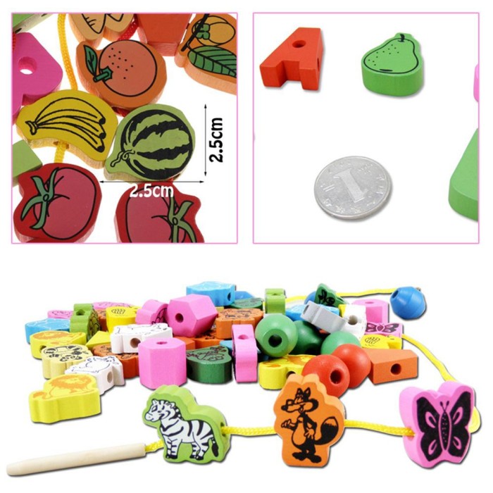 Jual 25 26pcs Set Mainan Edukasi Diy Hewan Buah Huruf Angka Kayu Berwarna Kab Malang Murcel Comp Tokopedia