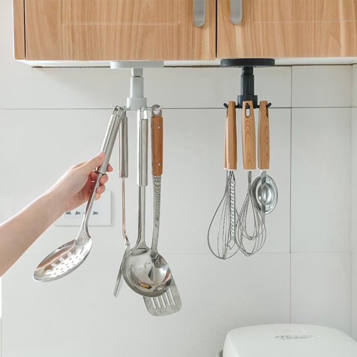 Jual Non Hole Wall Hanging Kitchen Hook Spatula Spoon Tool Storage