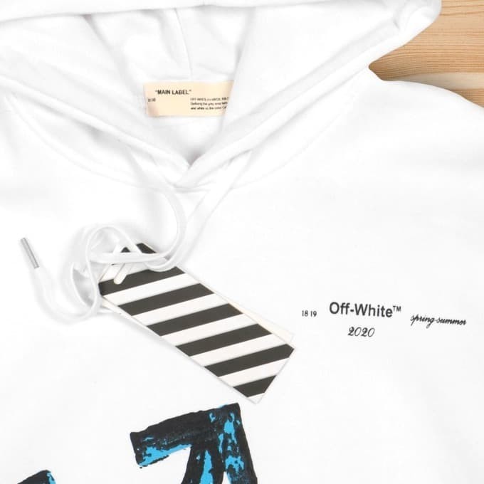 off white brush paint hoodie