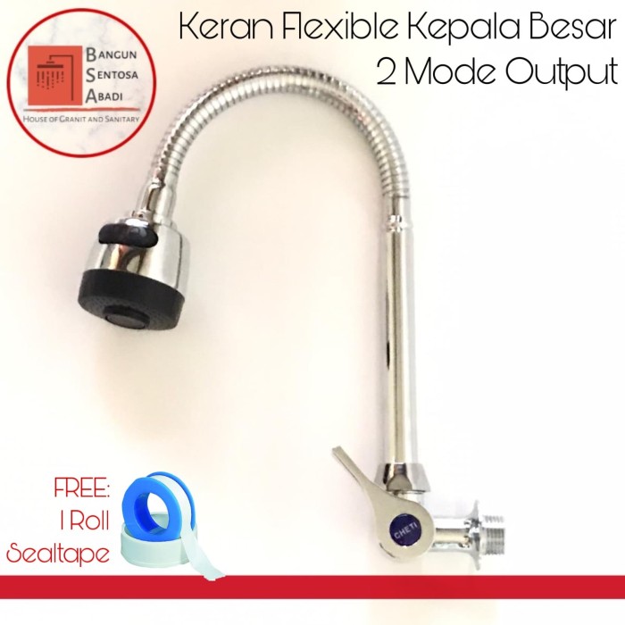 Jual Kran Air Fleksibel Kepala Besar Keran Dapur Kran Bak 