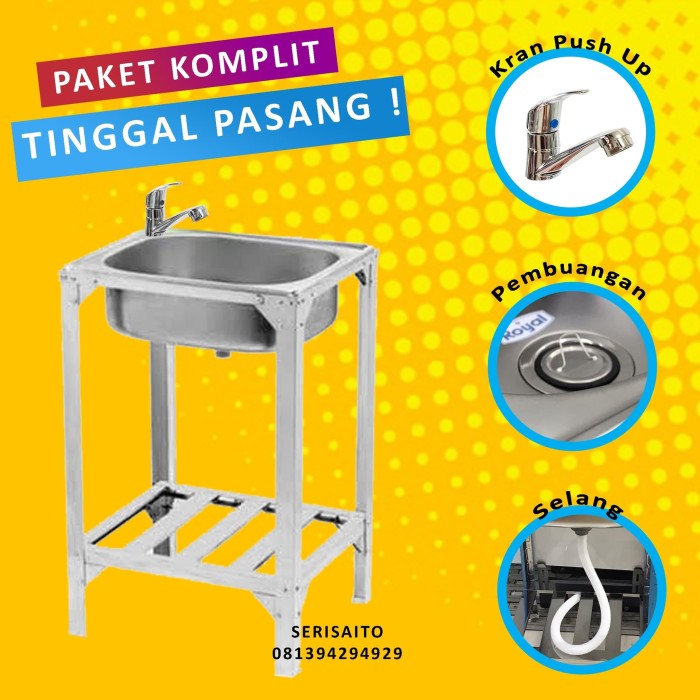 Jual Wastafel Portable Stainless + Keran Kran Air Bak Cuci ...