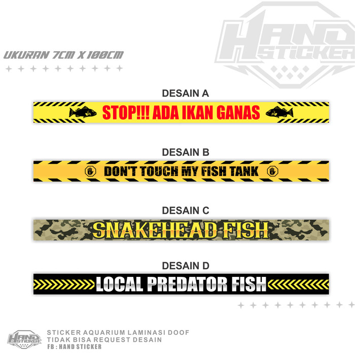 Jual Sticker Aquarium Awas Iwak  Galak  Atau Sticker 