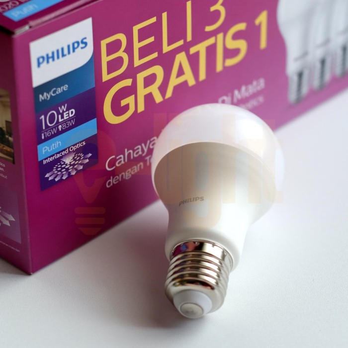  Jual  Lampu  LED  Bulb Bohlam 10  Watt  Philips  Original Asli 