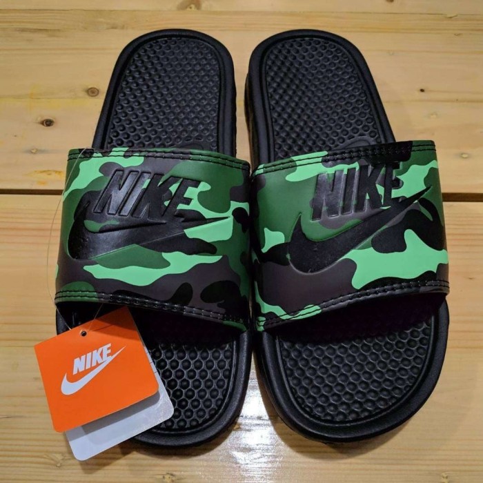 nike slides army green