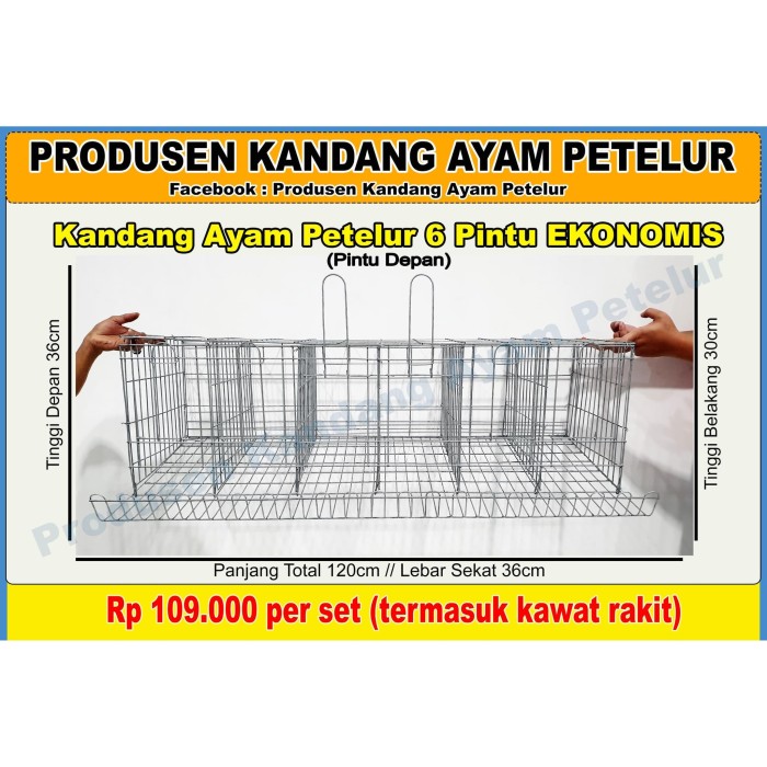  Jual  KANDANG AYAM PETELUR GALVANISE 6 PINTU  EKONOMIS 