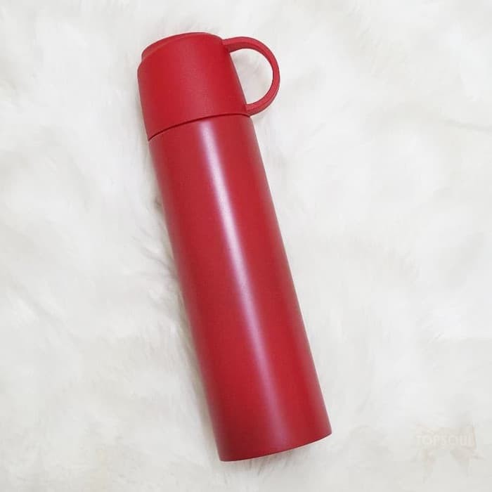 Jual MERAH Termos Tutup Cangkir Botol Minum Vacuum Cup 