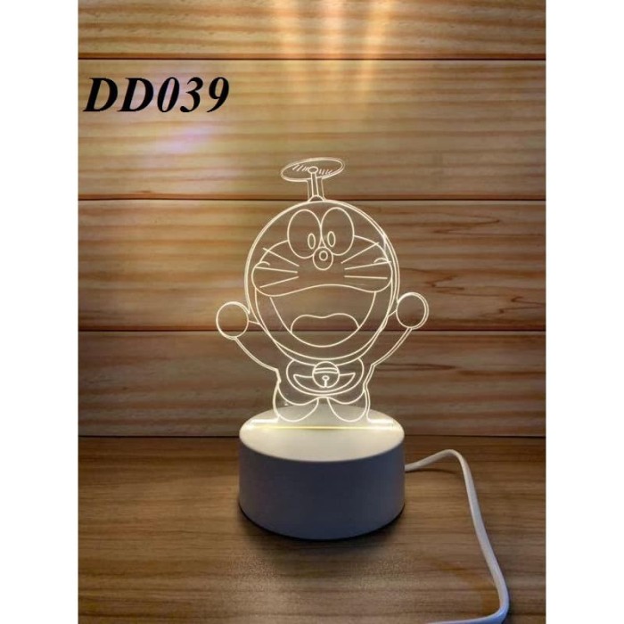 Jual Lampu  Tidur  3D Transparan Akrilik  3 Warna Tema Kartun 