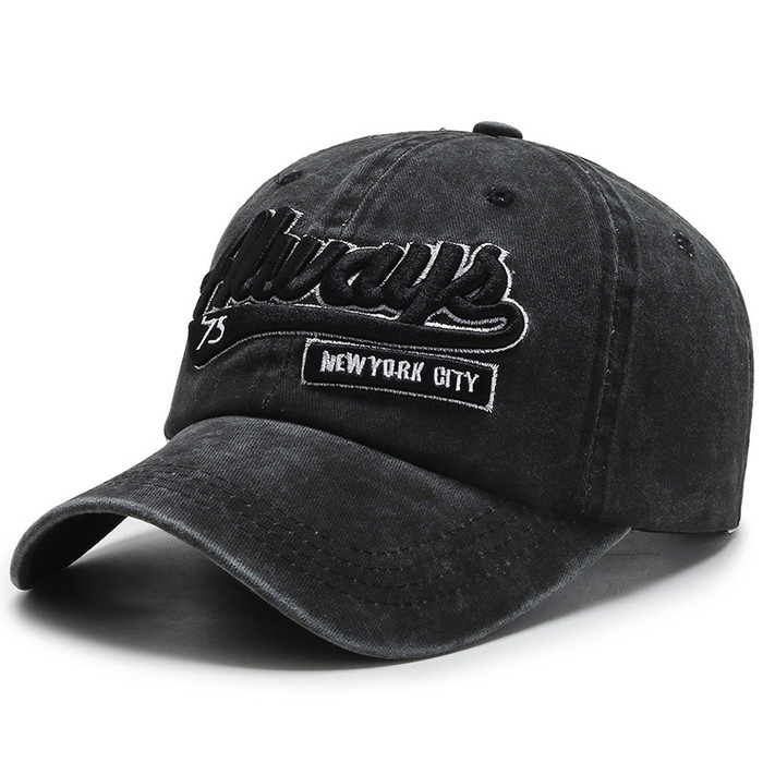 YAMEE 'Always 75 New York City' Baseball Cap – Washed Cotton, Adjustable Snapback, Unisex Dad Hat