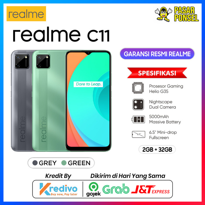 Jual HP REALME c11 2/32GB GARANSI RESMI TERMURAH SESURABAYA - Hijau