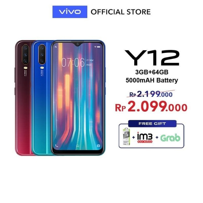 Jual Promo vivo Y12 3GB / 64GB - Garansi Resmi vivo