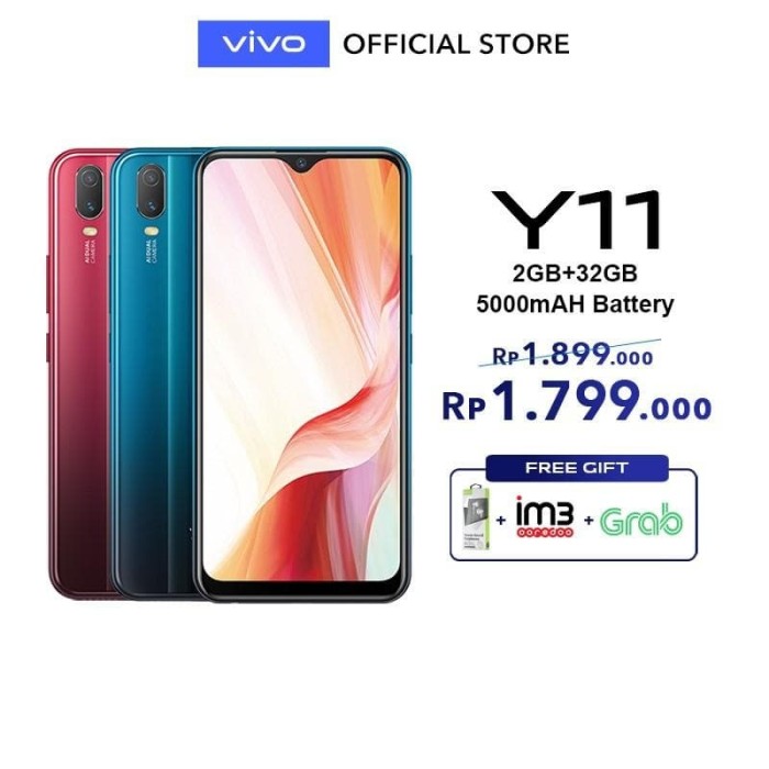 Jual vivo Y11 RAM 2GB/ROM 32GB - Garansi Resmi vivo