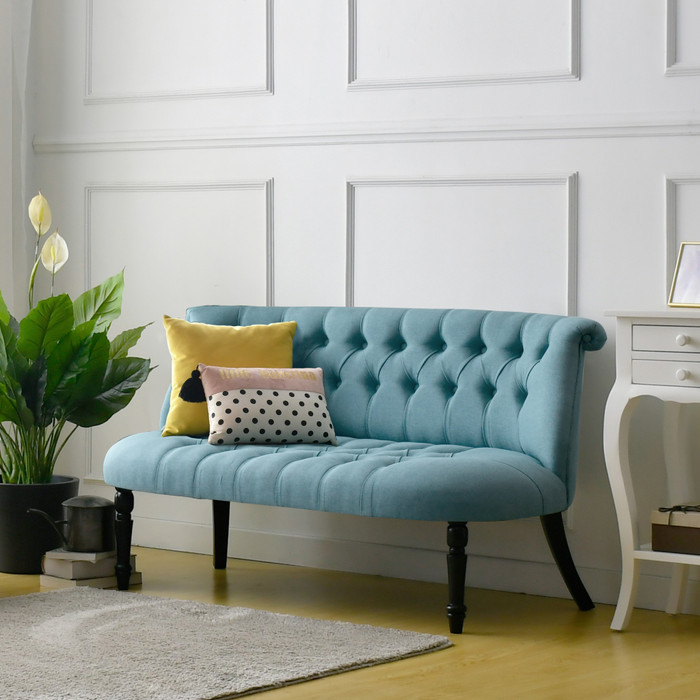 Promo Sofa  Sofa  Ruang Tamu Sofa  Minimalis  Jessie Livien Furniture Sofa  Murah  Biru Muda Kab 