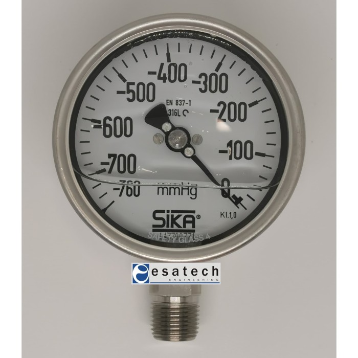 Jual SIKA VACUUM PRESSURE GAUGE 760 MMHG to 0 Kota Cilegon