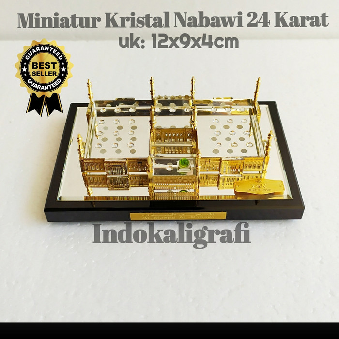 Jual Miniatur Kristal Masjid  Nabawi Di Lapisi Emas 24K 