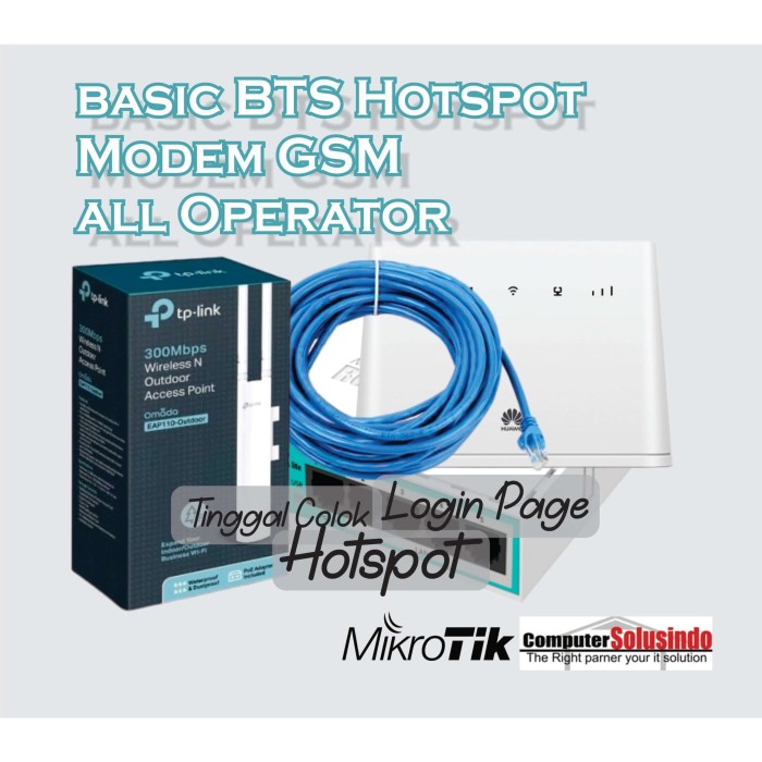 Jual Paket Basic BTS Hotspot dengan Modem GSM All operator ...