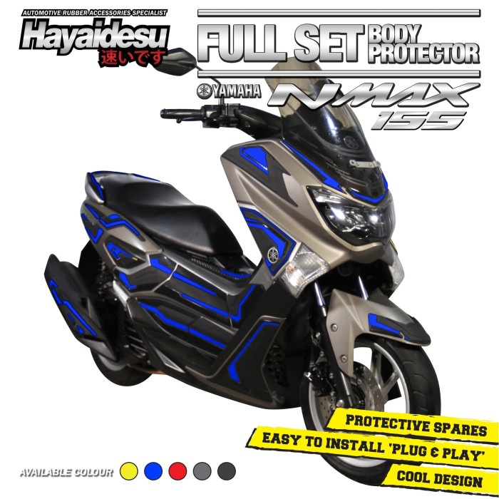 Promo Hayaidesu NMAX Full Set Body Protector Cover - Biru