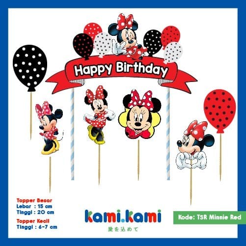 Jual Cake Topper Set Minnie Mouse Merah Red Kab Tangerang Kami Kami Art Tokopedia
