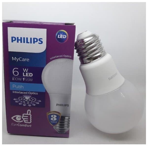 Jual Lampu Bohlam Philips LED 6w 6watt 6 w 6 watt putih white cool