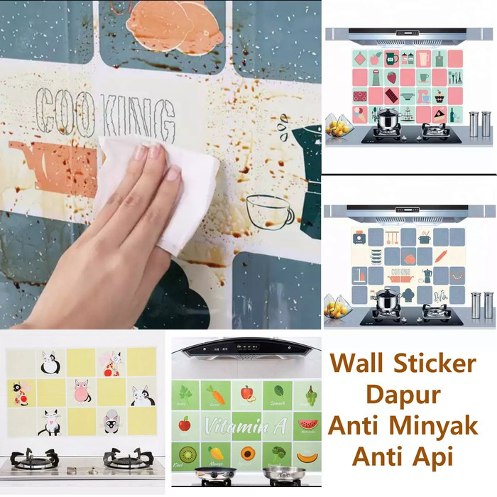 Jual Wallpaper Stiker Dapur ANTI MINYAK Wall Sticker