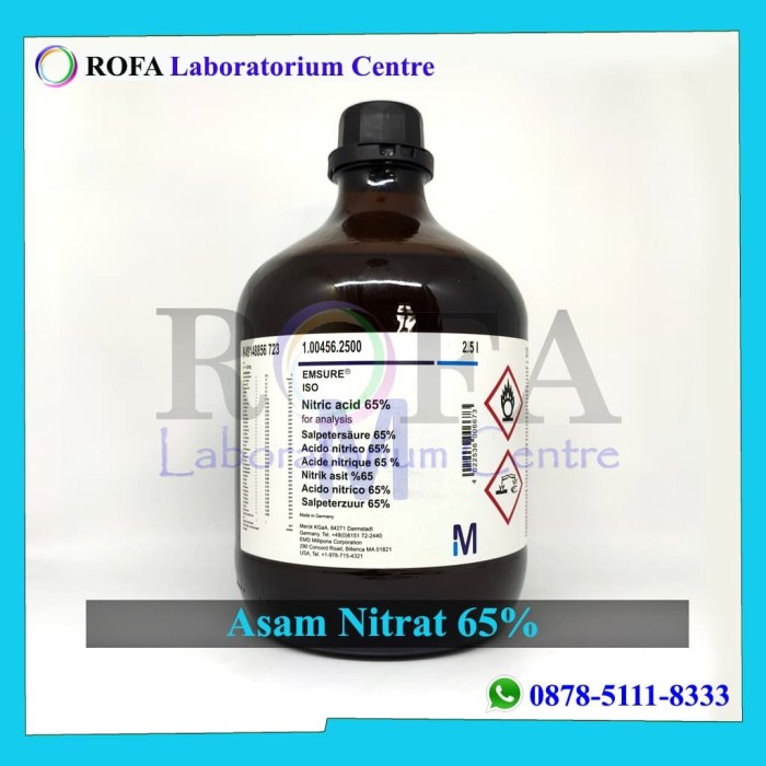 Jual Asam Nitrat / Nitric Acid / HNO3 65% Pro Analis Merck