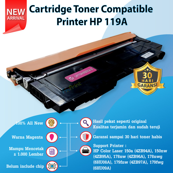 Jual Cartridge Toner Compatible 119A - Printer HP Color