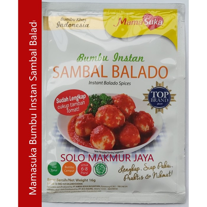 Jual MamaSuka Bumbu Sambal Balado Bumbu Instant 16 g ...