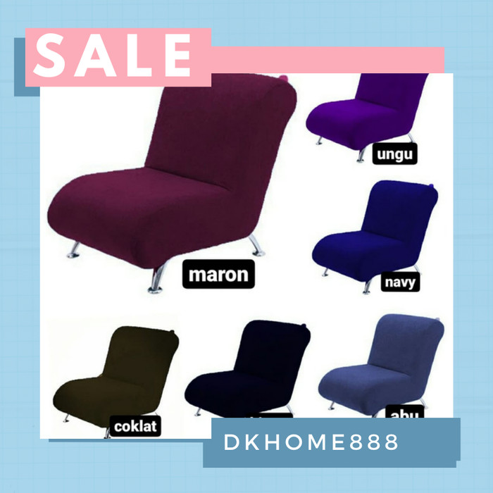 Foto Produk sarung sofa 1 dudukan tanpa tangan + free 1 sarung bantal uk 45x45cm - Abu-abu dari dkhome888