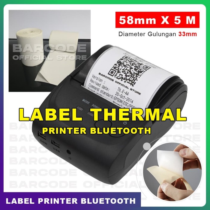 Jual Kertas  Label Stiker  Printer  Bluetooth Thermal 58 x 